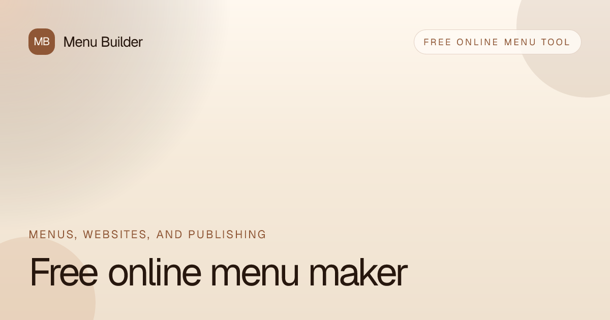 Free online menu maker for restaurants | Menu Builder